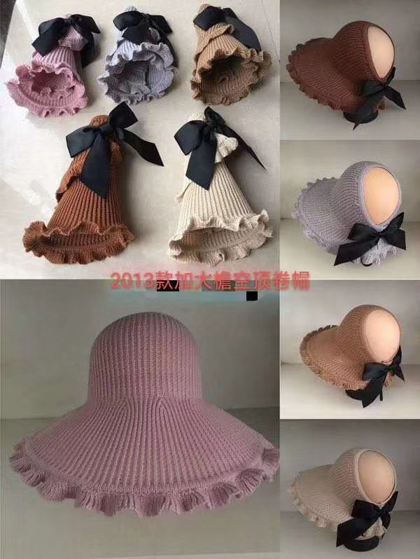 Hat Milk Silk Knitted Empty Top Sun Hat details Picture