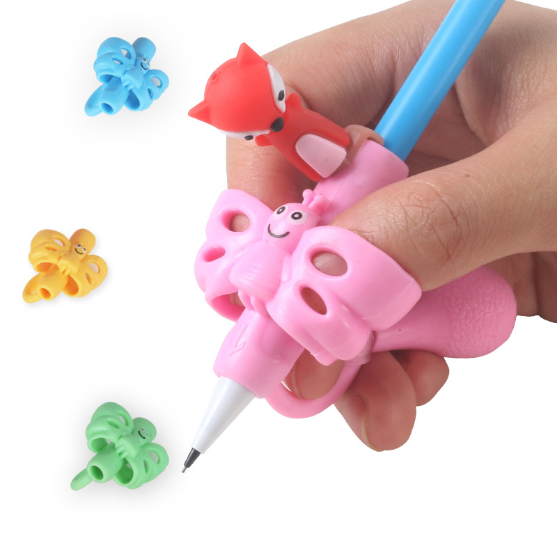 Double-finger pen-holding device, children's writing corrector, soft rubber eco-friendly, creative best-selling product undefined