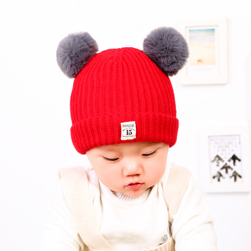 婴儿帽子3-6-12个月女秋冬宝宝帽子0-1-2岁儿童毛线帽男小孩帽潮详情图2