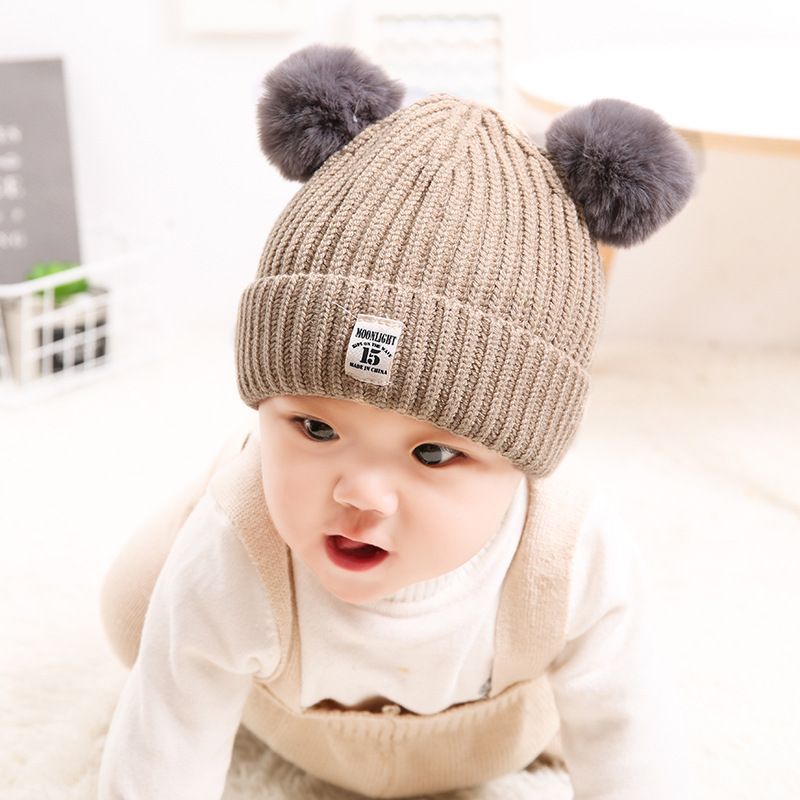 婴儿帽子3-6-12个月女秋冬宝宝帽子0-1-2岁儿童毛线帽男小孩帽潮详情图7
