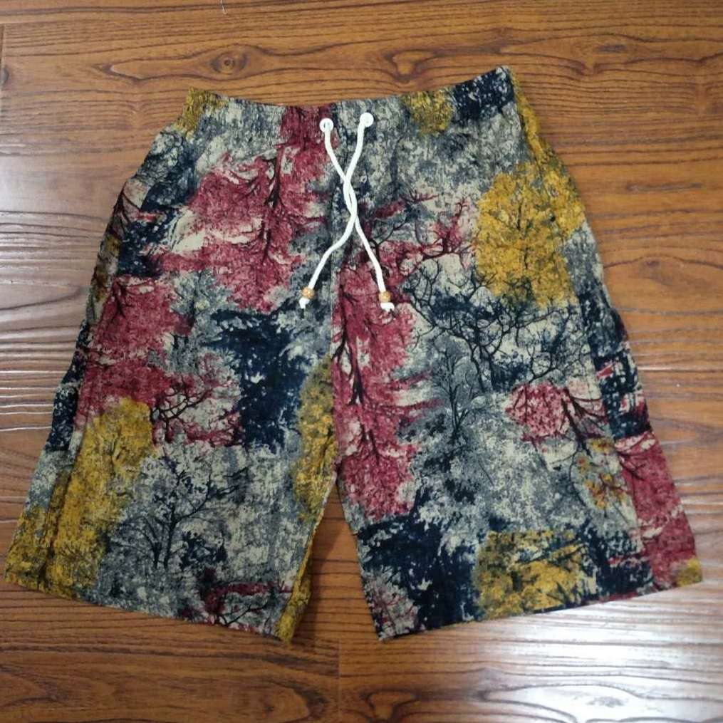 Korean Cotton And Linen Five Quarter Beach Pants With Fat And Big Shorts Specification drawing