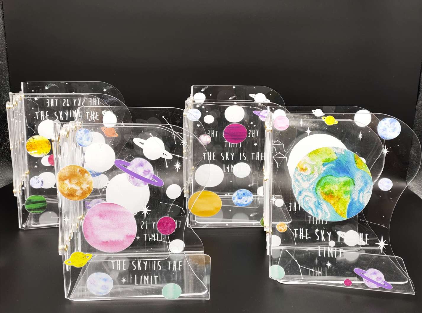 Planet secret language acrylic telescopic book stand