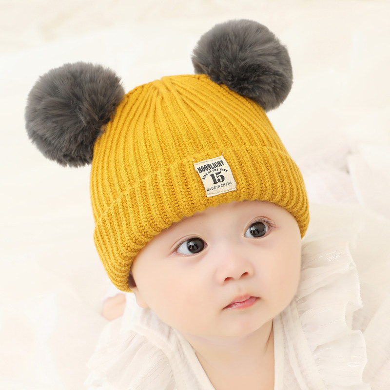 婴儿帽子3-6-12个月女秋冬宝宝帽子0-1-2岁儿童毛线帽男小孩帽潮详情图1