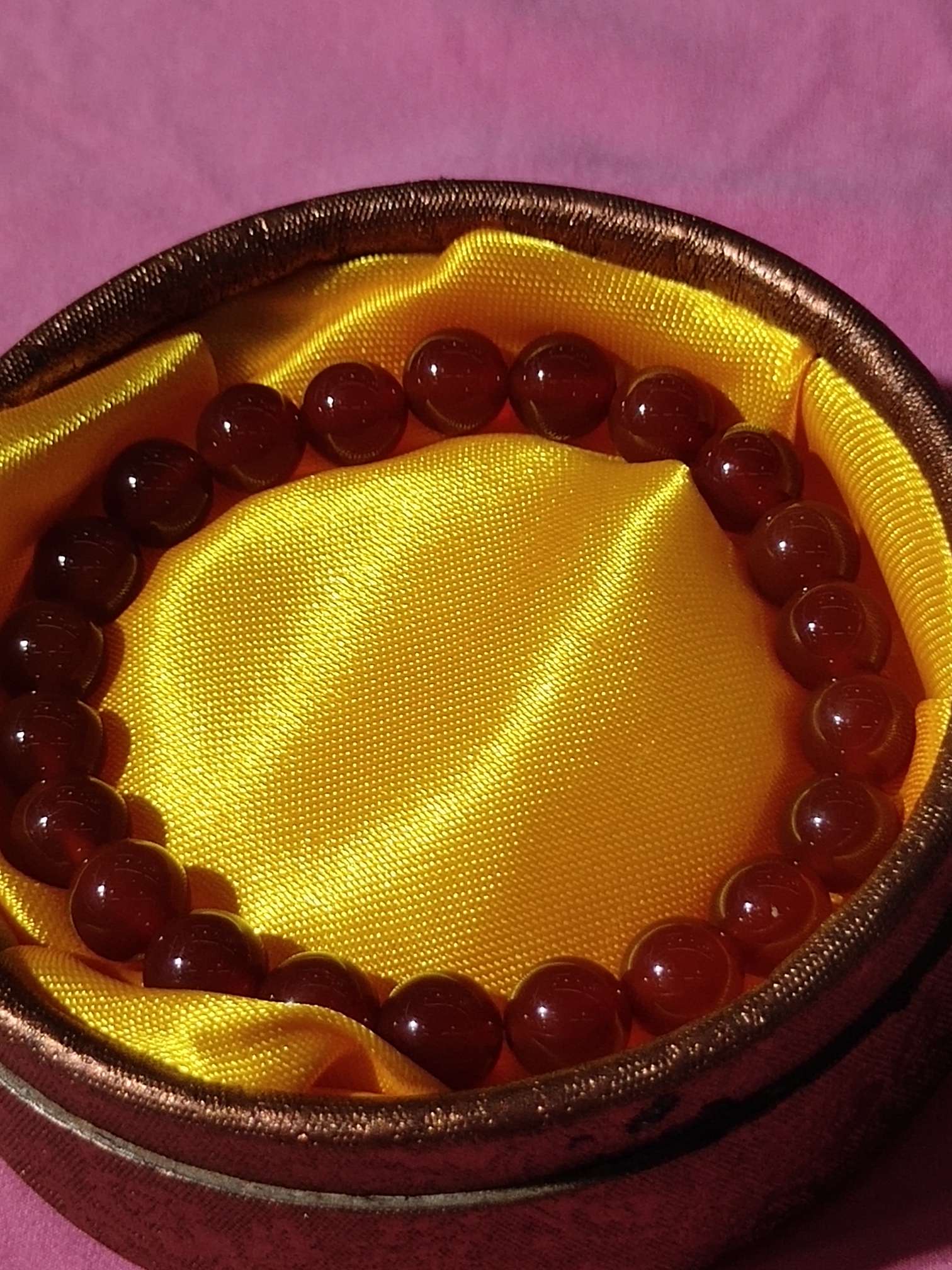 竹韵珠宝8mm天然玛瑙红色手链颜色正男女通用品质好