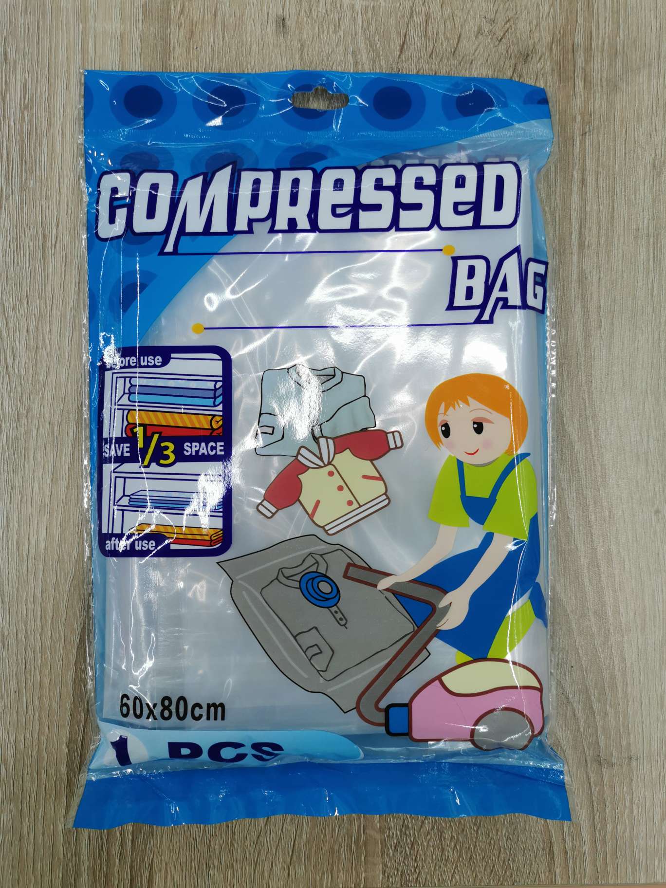 真空压缩袋收纳袋英文包装50x60cm抱枕棉被打包透明袋厂家直销现货供应