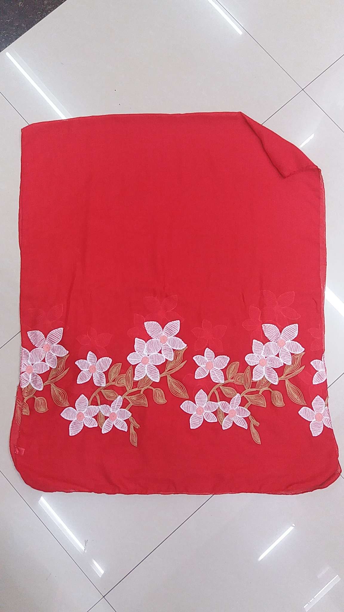 Ten Miles Peach Blossom Embroidered Scarf Shawl Long Scarf Foreign Trade Casual Scarf Sunscreen Scarf Item Picture