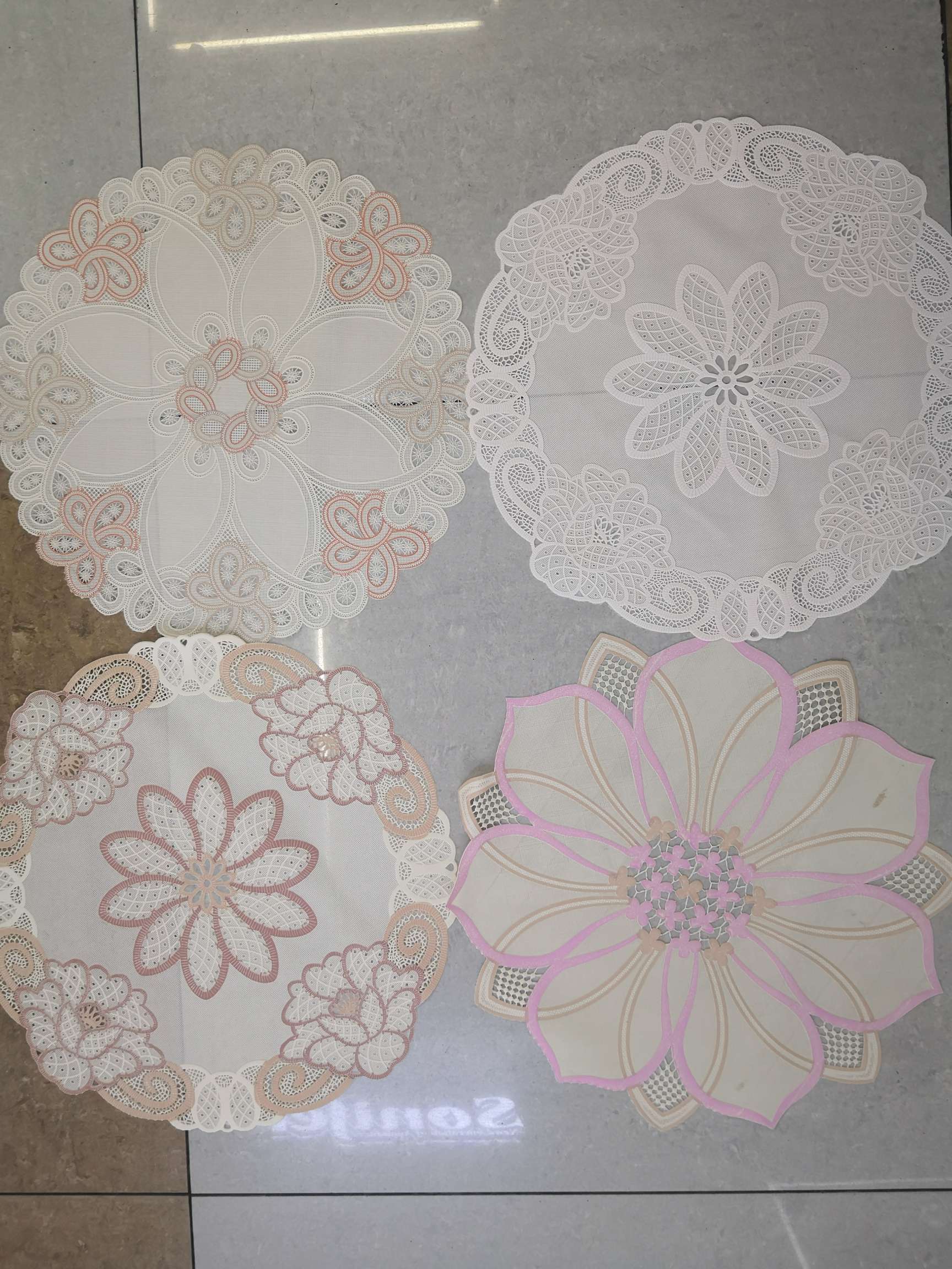 涂白涂咖餐垫38cm圆