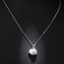 s925纯银项链 韩版时尚贝壳珍珠项链 女锁骨链 纯银饰品