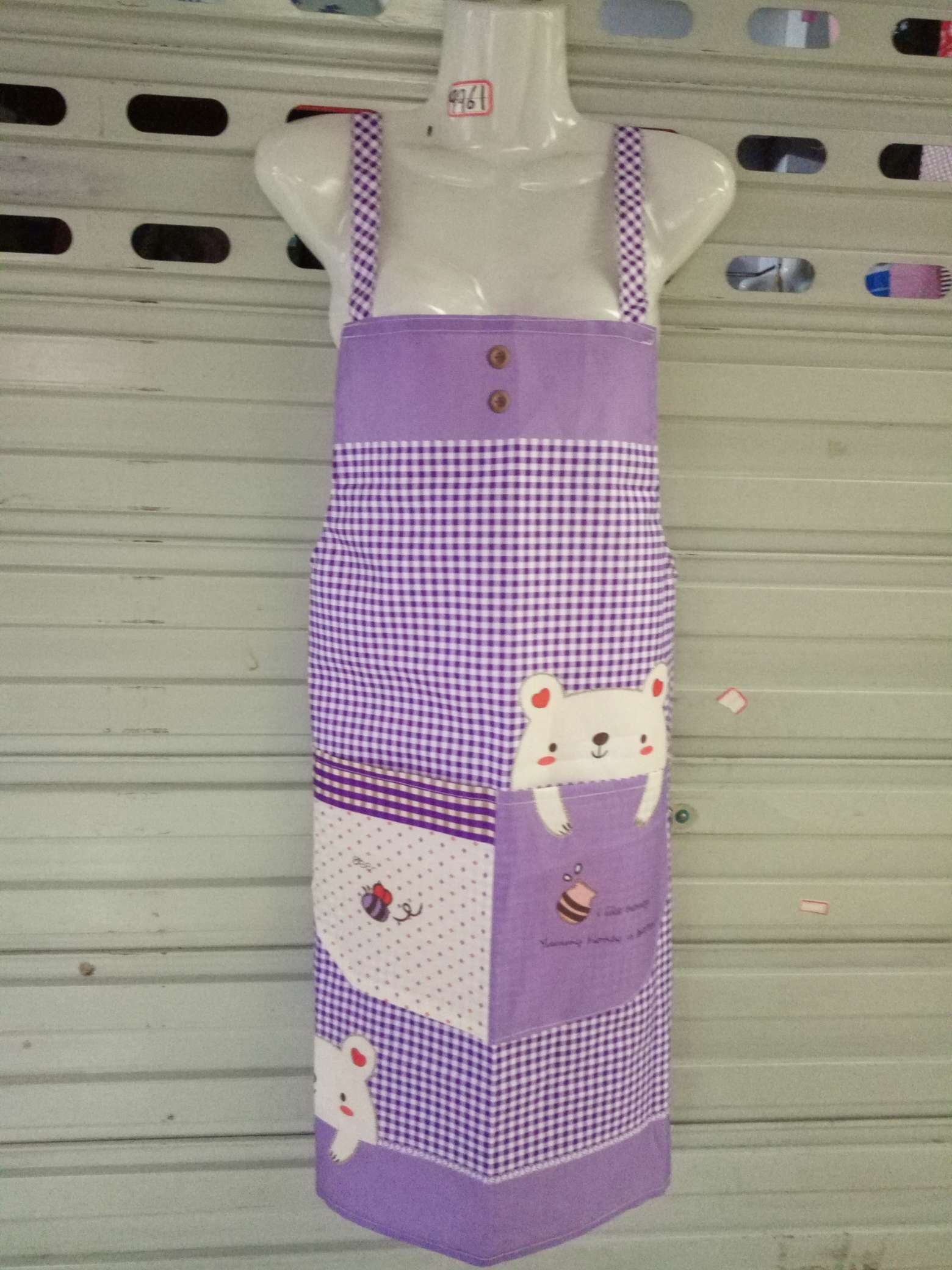Flat Peach Bee Bear Apron