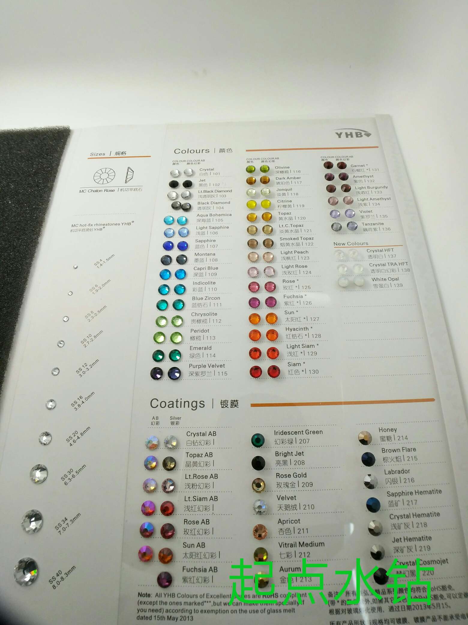 Starting Point Domestic Flat Bottom Ss34 White 288 /2 Luo Domestic Diamonds Specification drawing