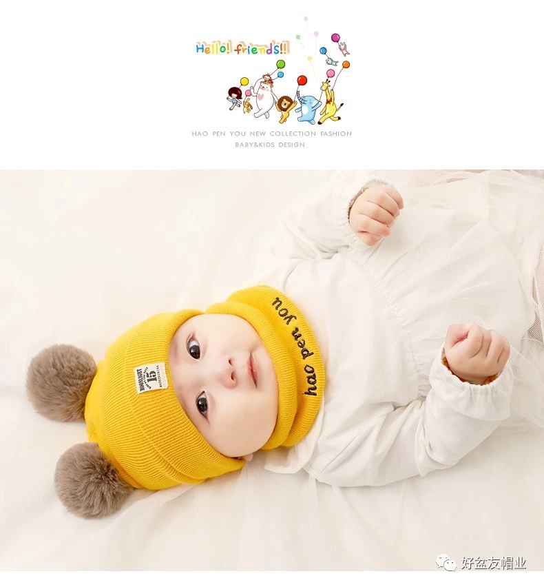 婴儿帽子0-3-6-12个月男女宝宝毛线帽加厚保暖围脖新生儿帽子秋冬详情图8