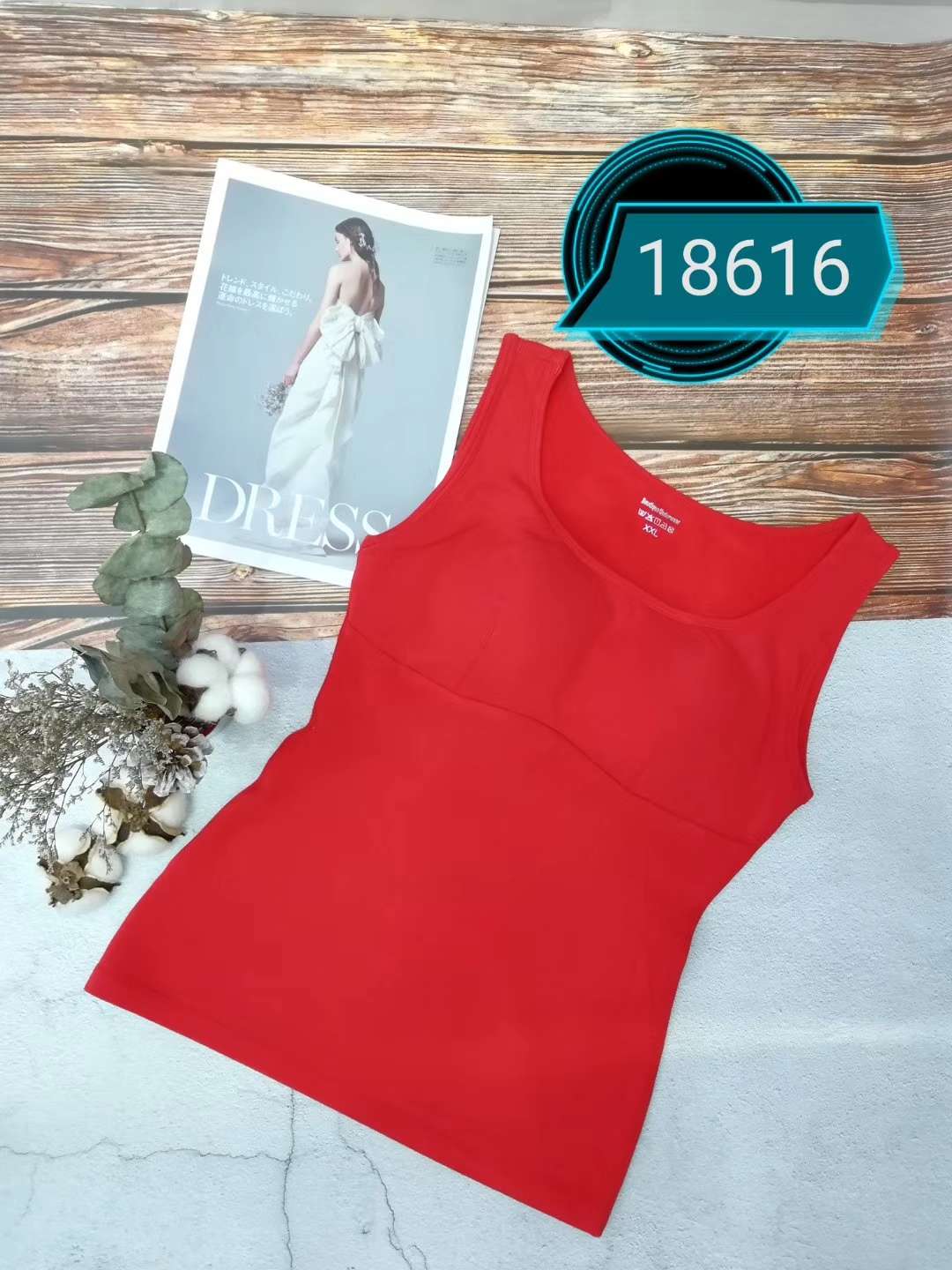 Model No. 18616, Salad mother fur vest, triple bra vest, body, corset, thermal vest