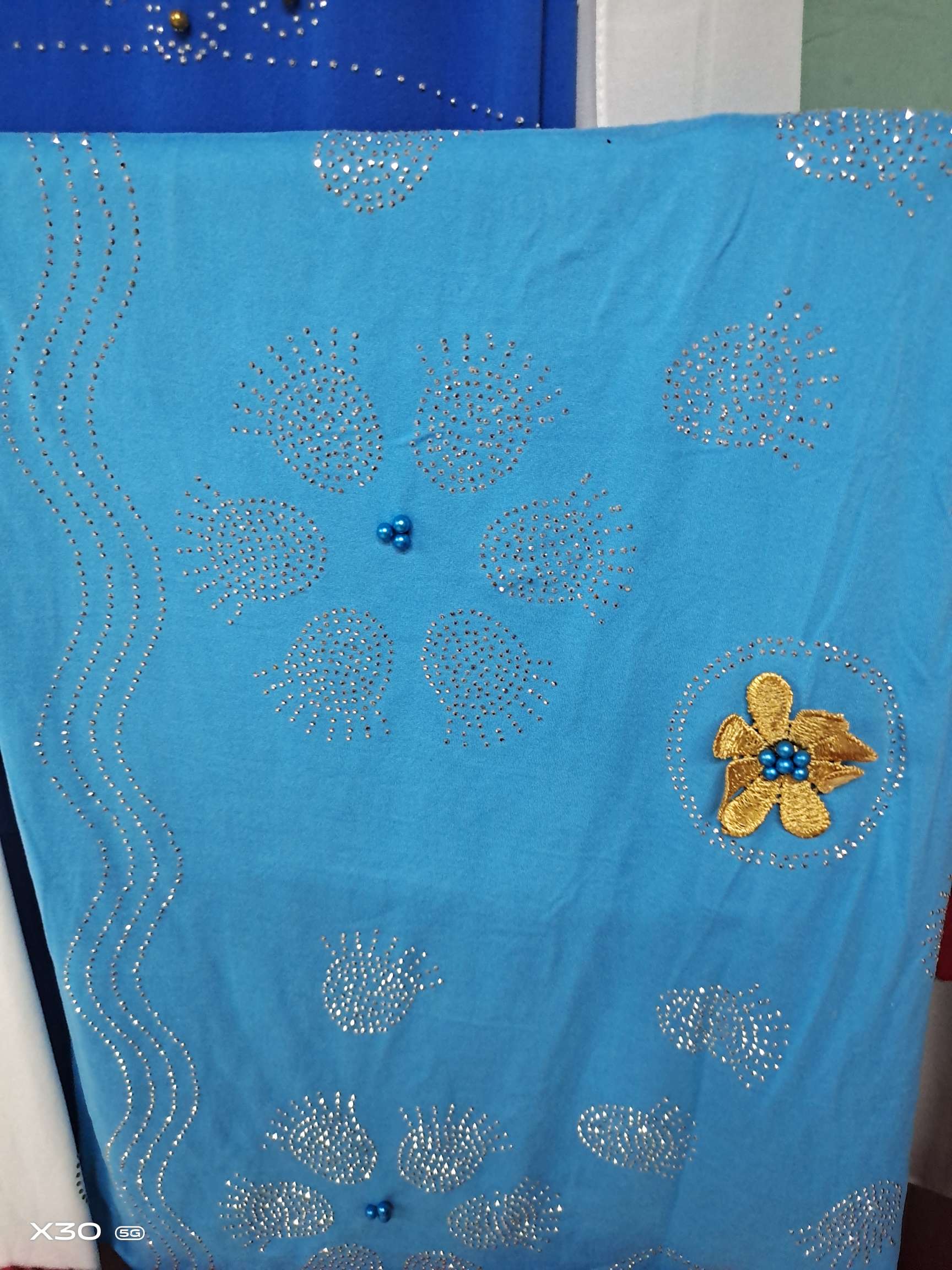 Cotton Medium Size Beaded Scarf