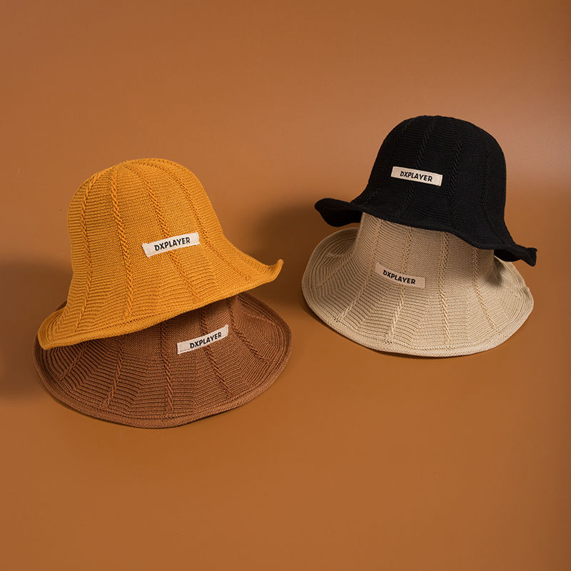 Korean Japanese Knitted Fisherman Hat Summer Hollow Foldable Visor Breathable With A Small Fresh Basin Hat Woman details Picture