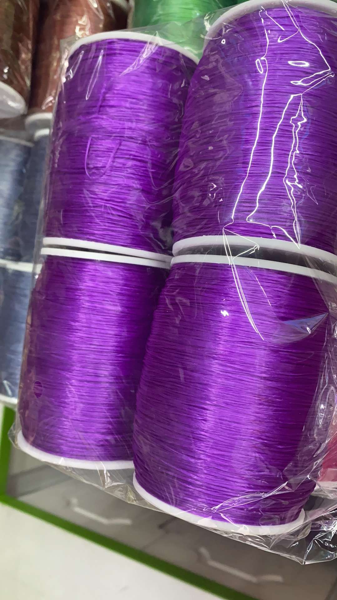 Imported elastic wire, 1000 meters in purple