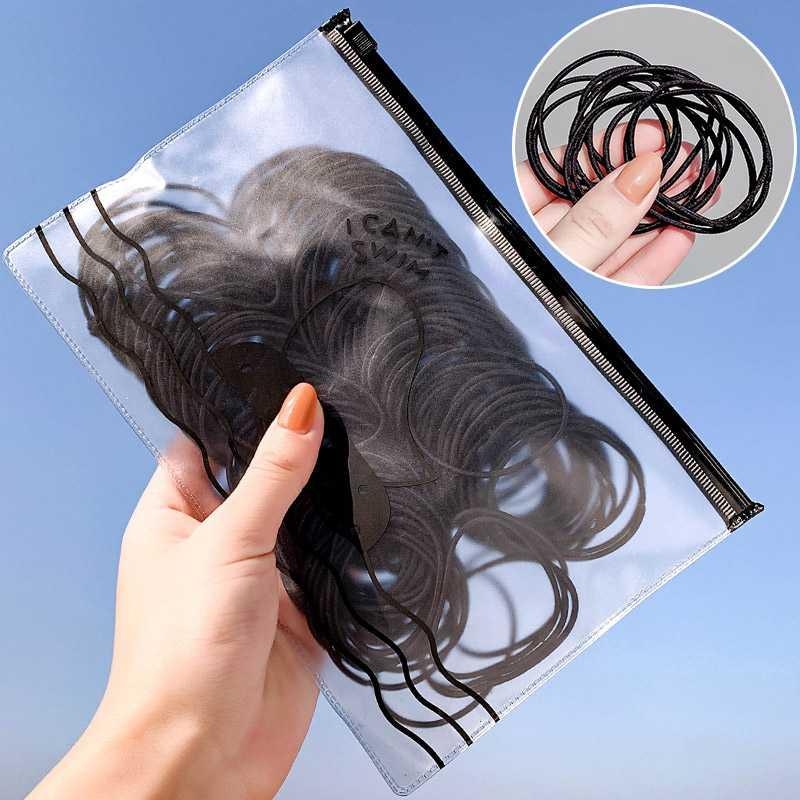 Hair cord Hair ring female small rope high stretch children do not hurt hair baby rubber band hair simple black hair accessories thumbnail