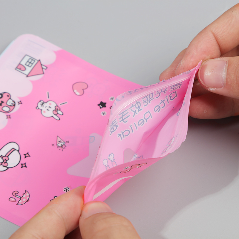 夜光手表包装袋（粉色）防蚊袋子内包装高档塑料袋子彩色印刷复合拉链袋白底实物图