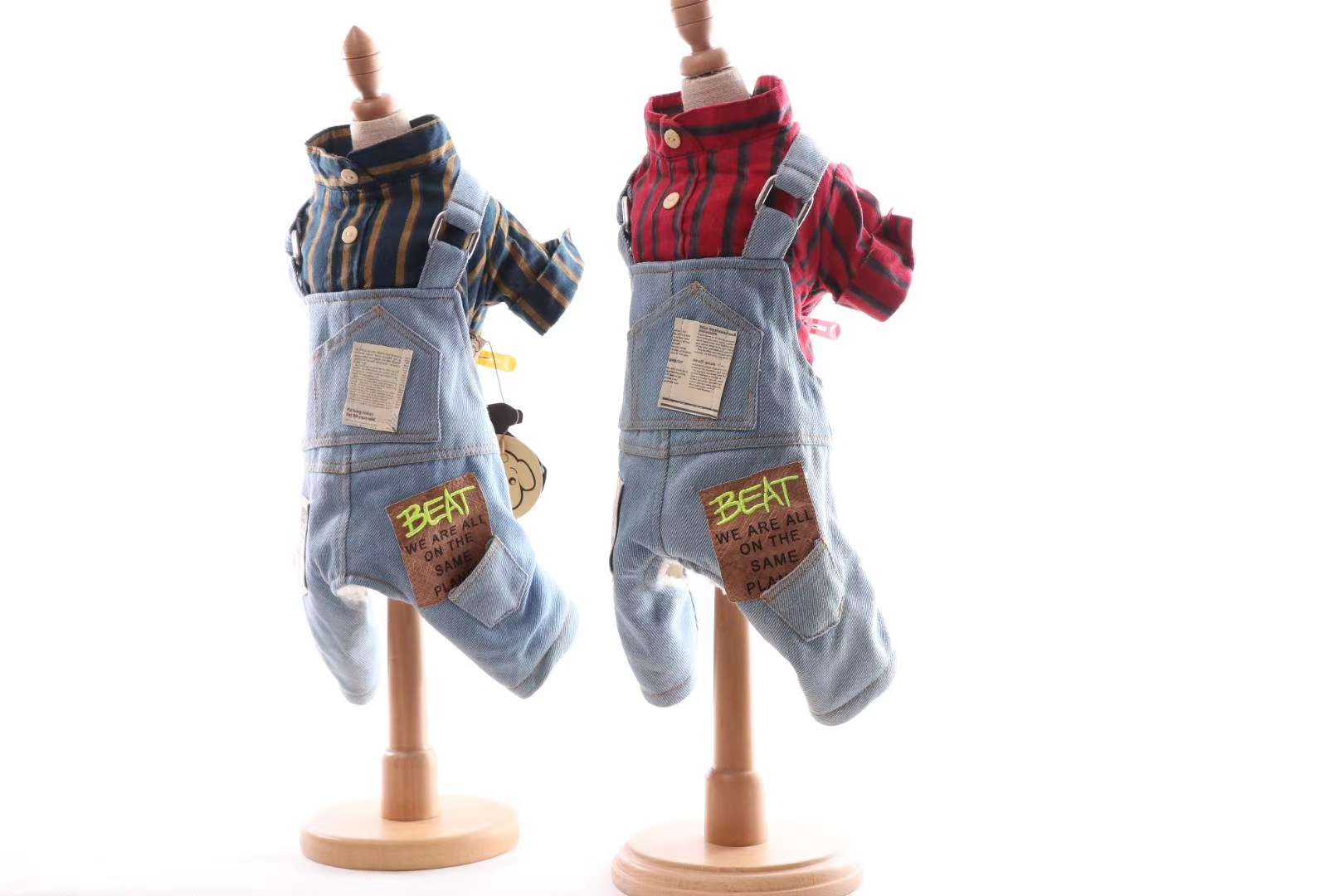 四脚牛仔外套/四脚条纹裤/四脚戴帽衫产品图