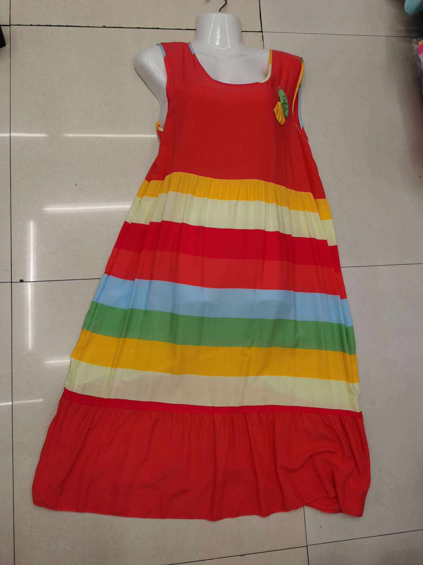 Cotton silks sleeveless nightdress thumbnail