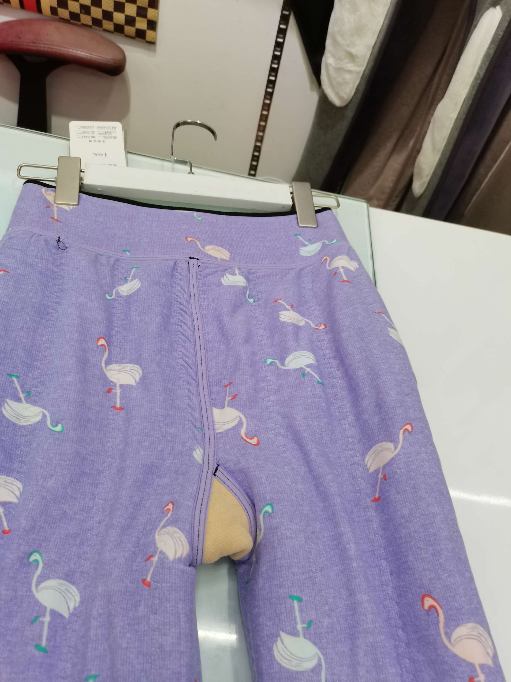 仙鹤蚕丝绒裤子