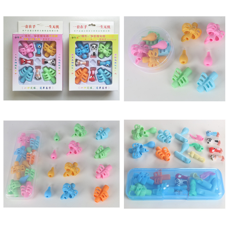 Double-finger pen-holding device, children's writing corrector, soft rubber eco-friendly, creative best-selling product undefined