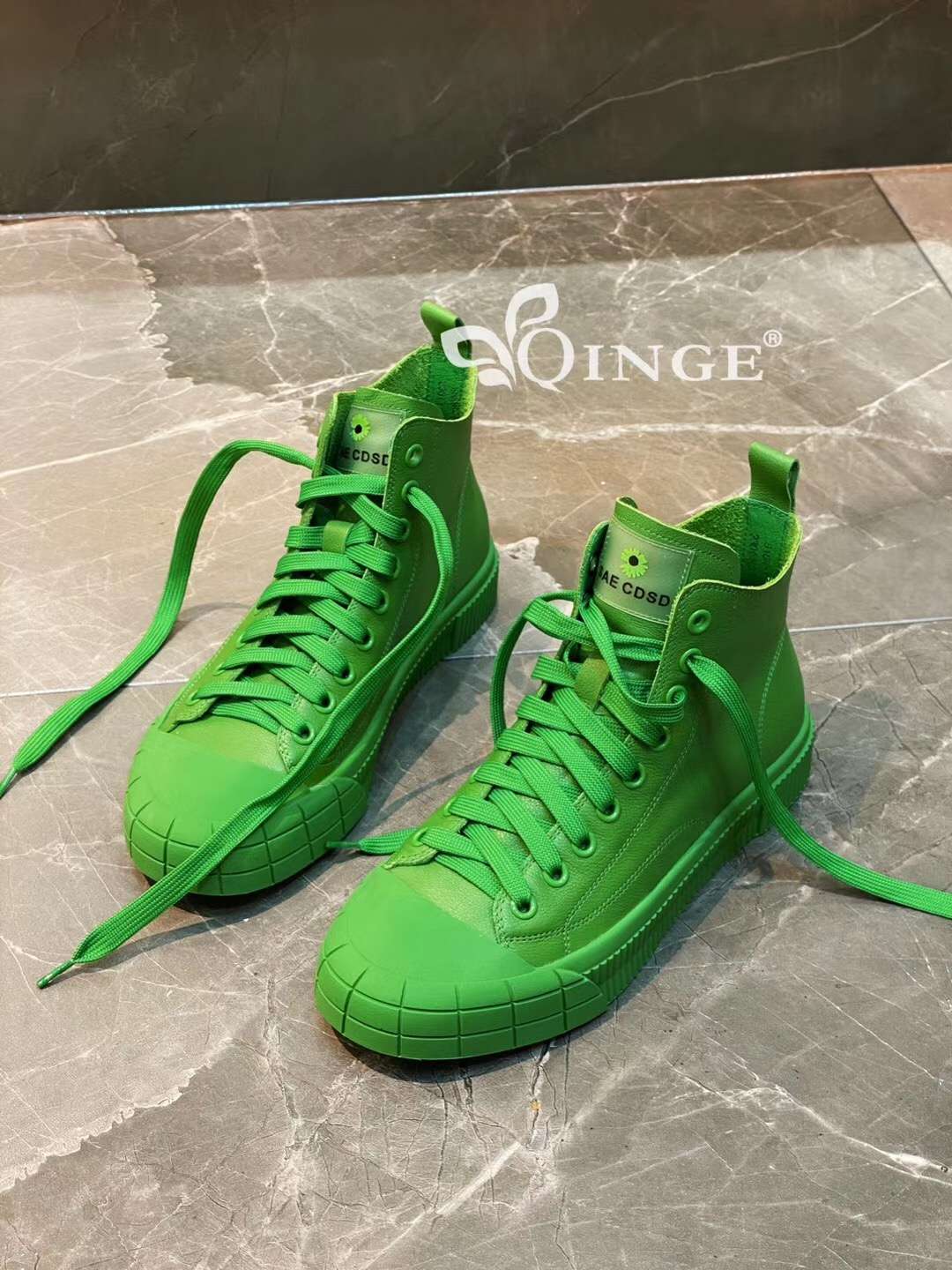 Beef tendon soft Korean version of soft leather lacing flat breathable leisure non-slip single shoes thumbnail