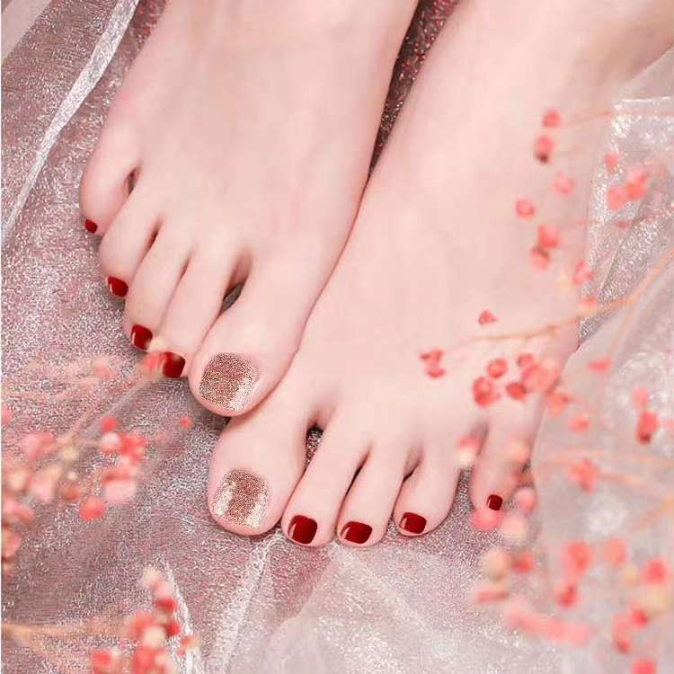 Fashionable Beauty Craft nails, toenails with built-in back stickers, soft silicone material, exclusively for export