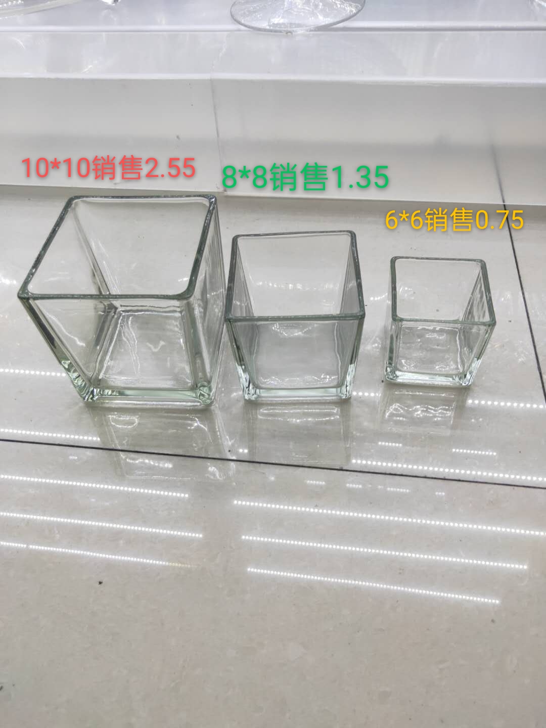 2021年新款爆款厂家直销批发零售玻璃杯6*6   8*8   10*10细节图