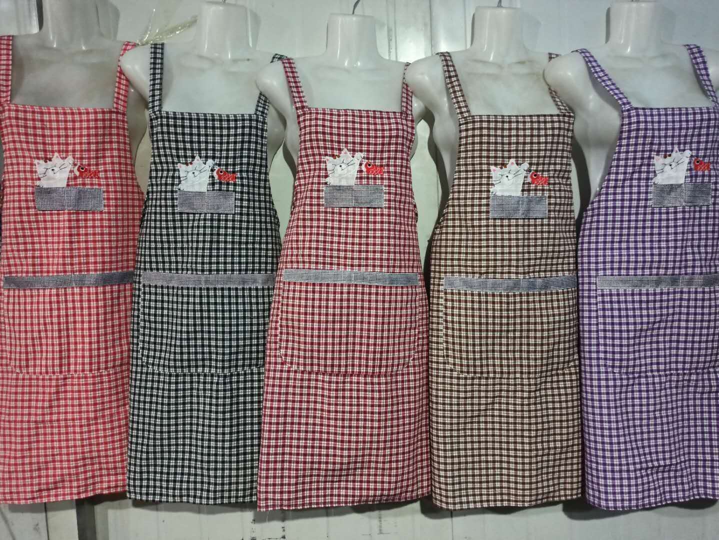 Colored Cotton Suspenders Apron