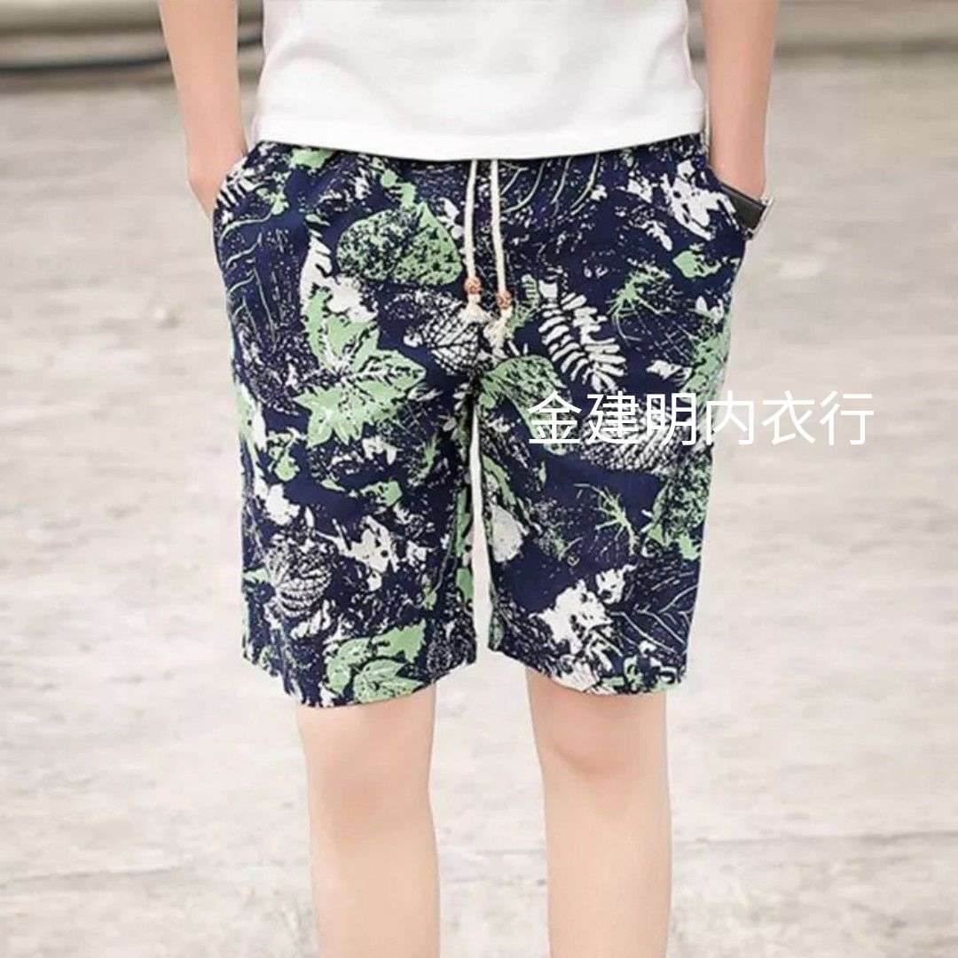 Korean Cotton And Linen Five Quarter Beach Pants With Fat And Big Shorts details Picture