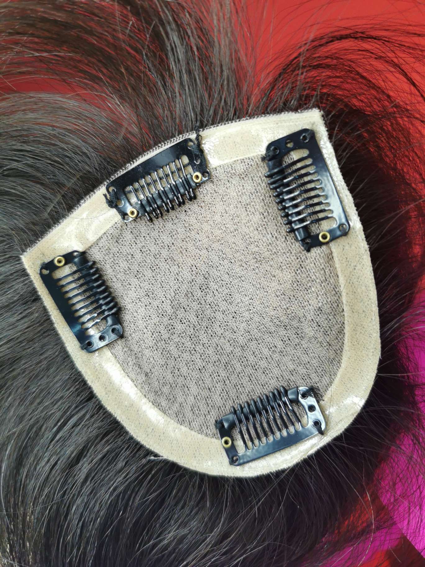 100% hand-knitted real human hair, ladies' hair blocks, curly hair undefined