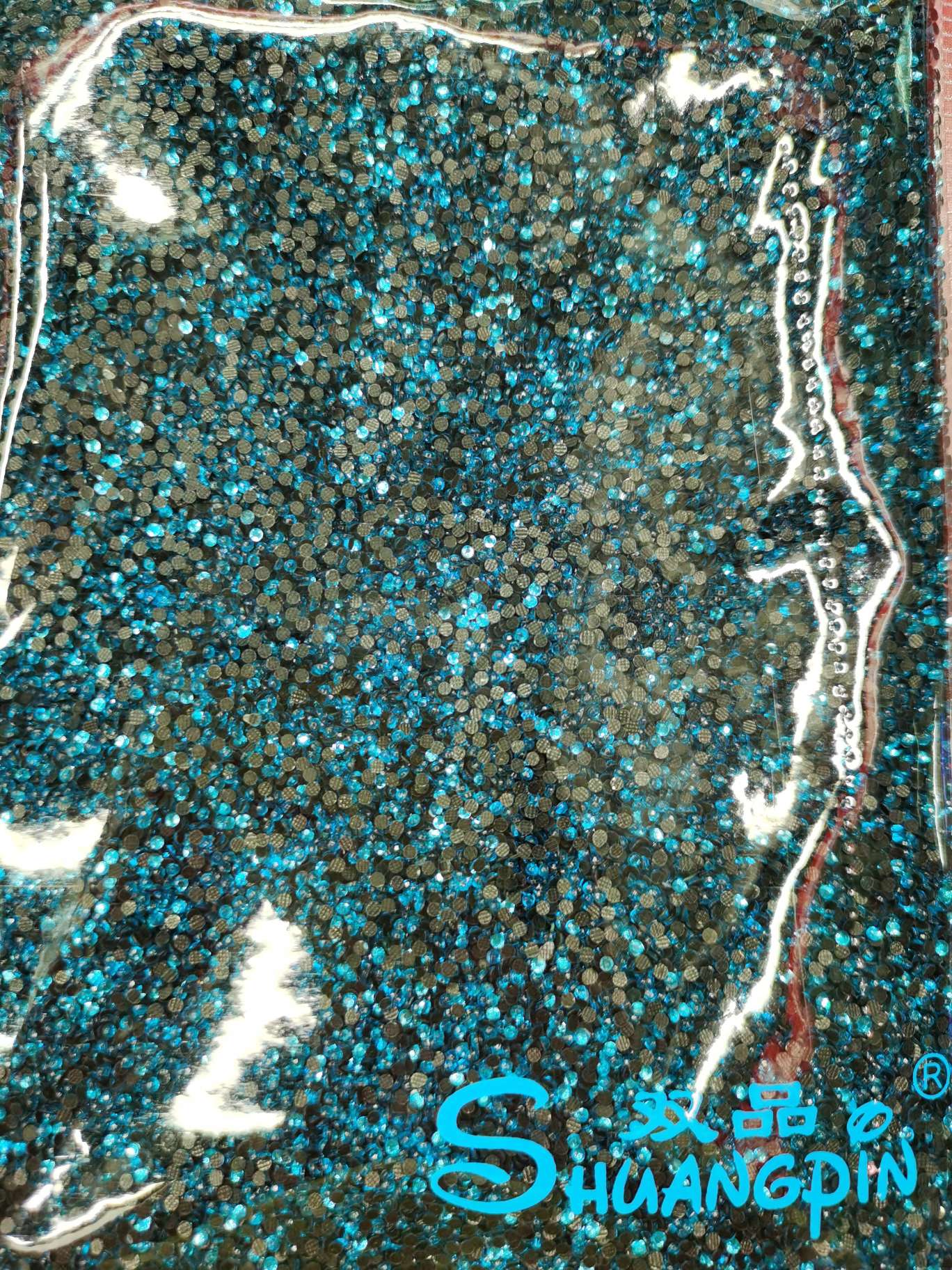 SS6～30湖蓝色仿韩，环保双面玻璃烫钻，单面钻图