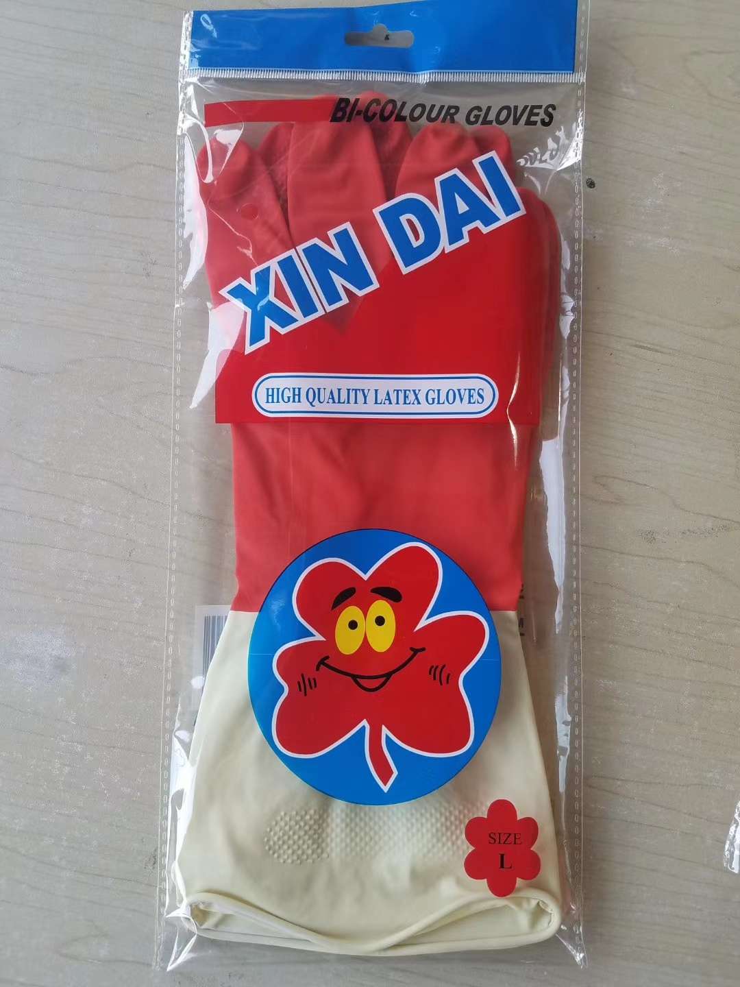 Guantes de latex bicolor rojo y blanco para el hogar