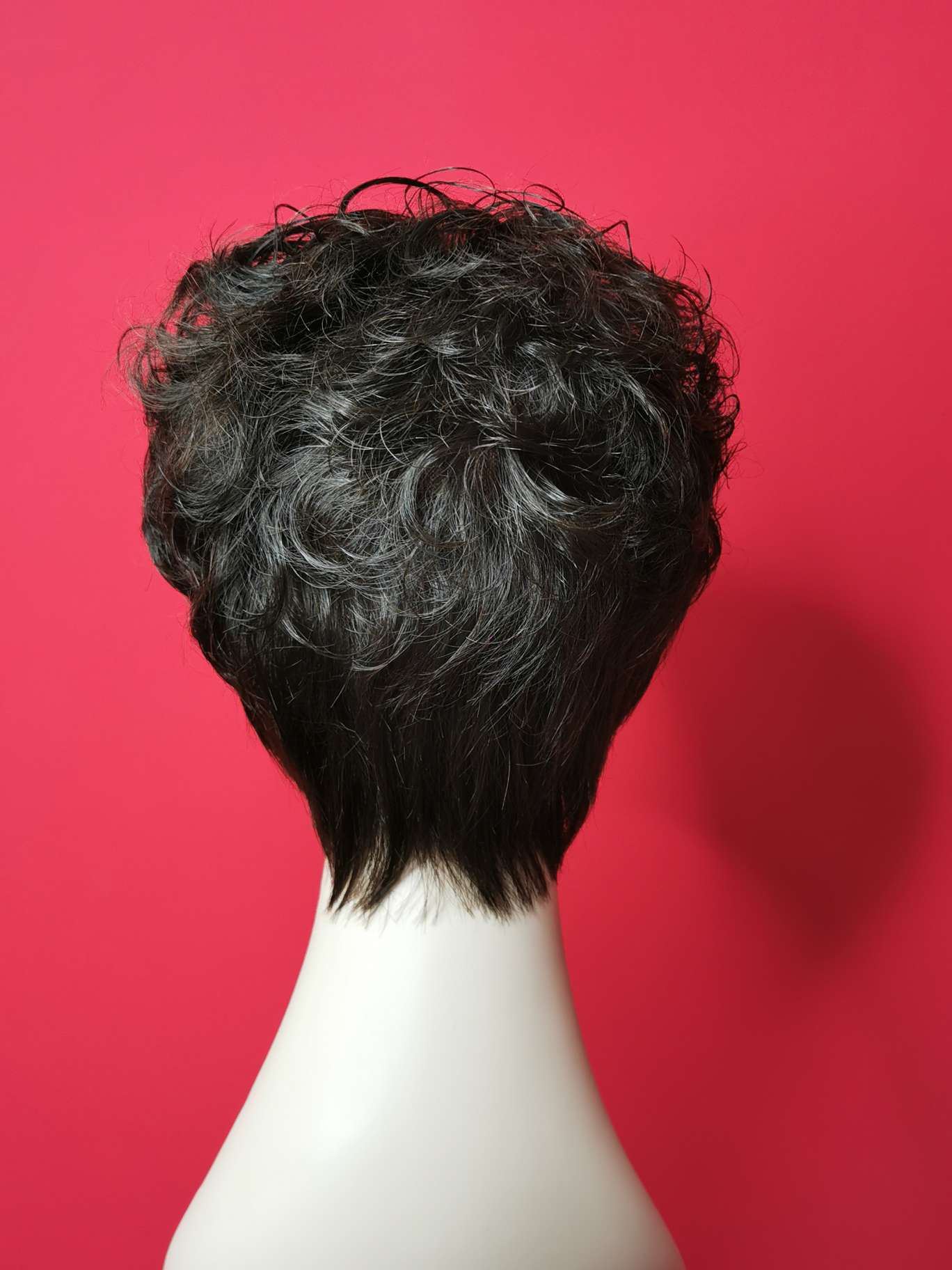 100% hand-knitted real human hair, ladies' headwear mom style, curly hair undefined