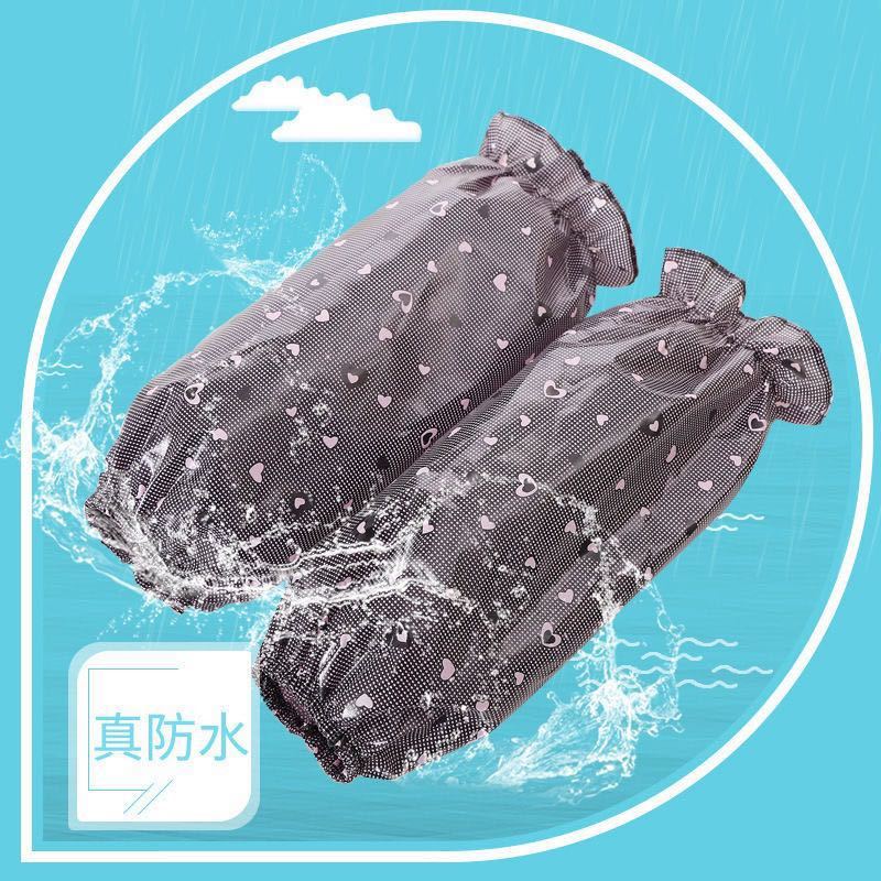 加长款家务PVC防水袖套防污劳保套袖防护袖头实用家居套袖白底实物图