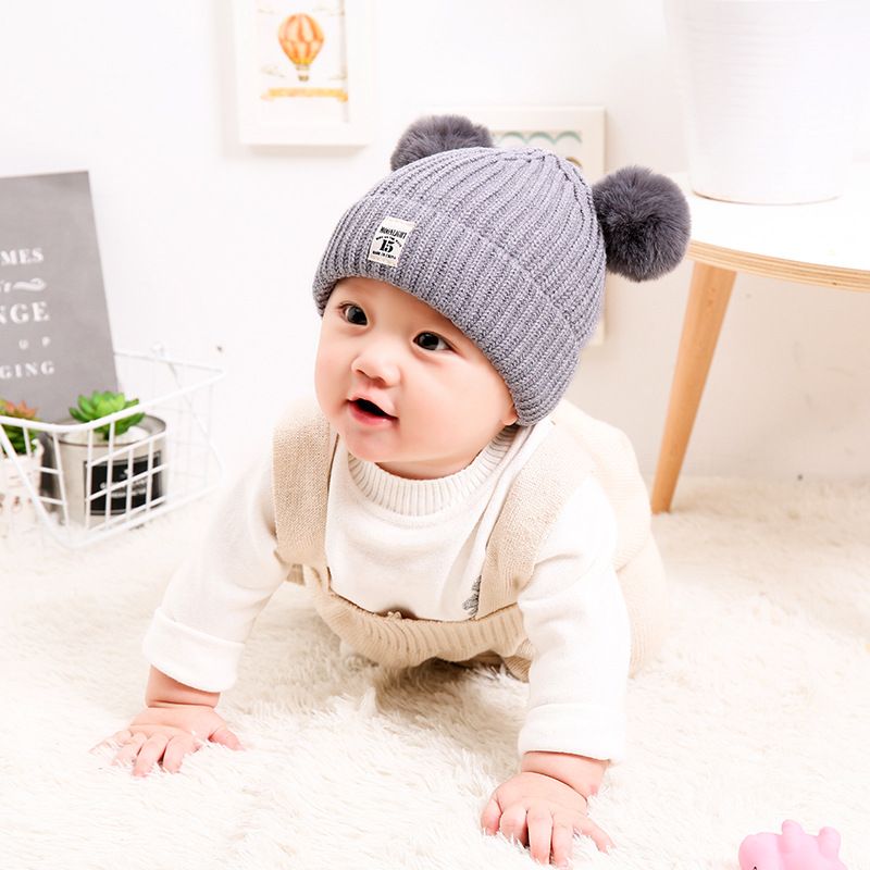 婴儿帽子3-6-12个月女秋冬宝宝帽子0-1-2岁儿童毛线帽男小孩帽潮详情图4
