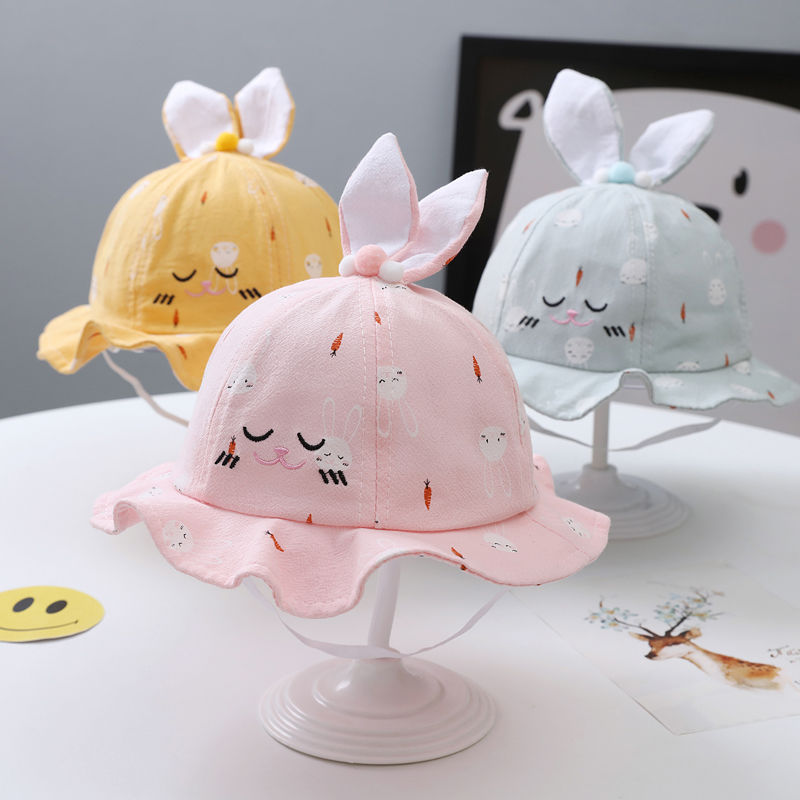 婴儿帽子夏季薄款网红太阳遮阳帽夏天男网眼女宝宝新生儿防晒凉帽白底实物图