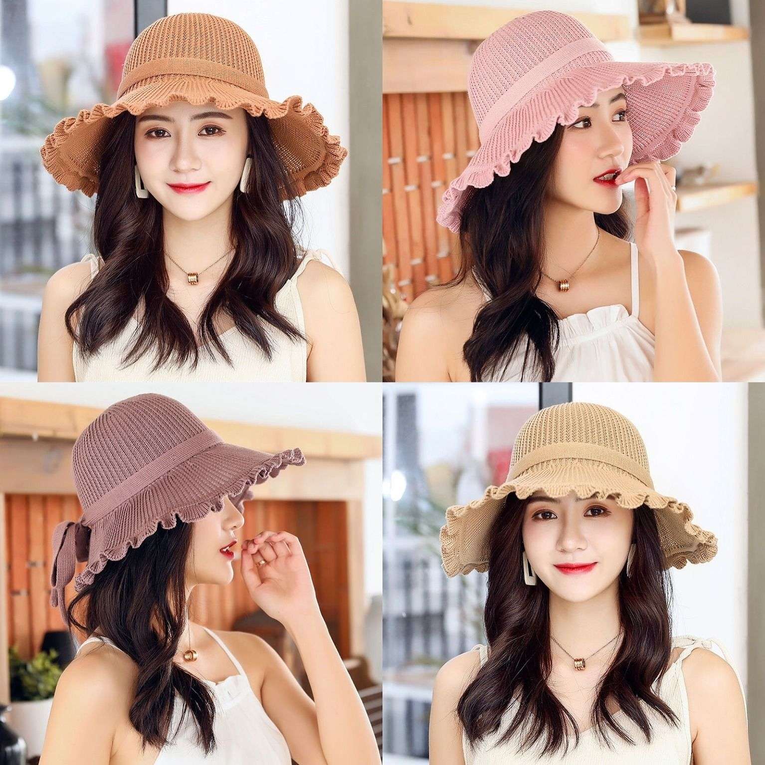 Hat Female Summer Korean Version Of The Tide Sunshade Hat Anti-Uv Face Sunscreen Sun Hat Travel Holiday Hat details Picture