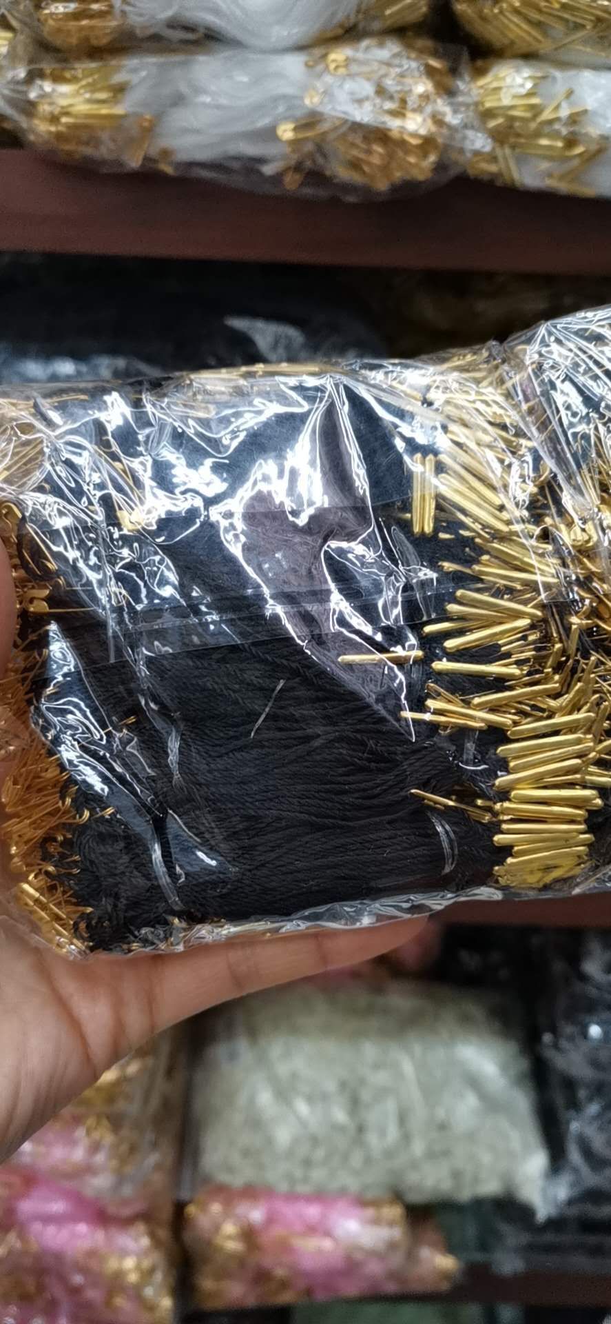 黑线金扣金别针吊绳，挂牌线，吊粒产品图