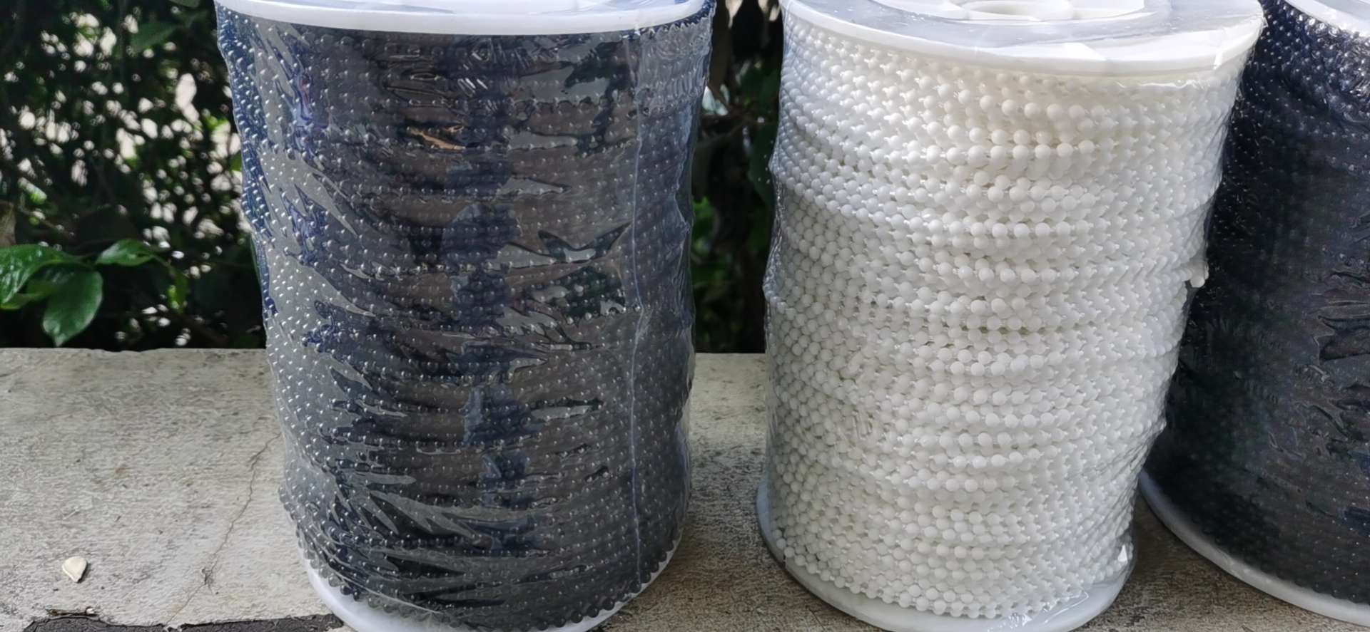 Black plastic bead chain