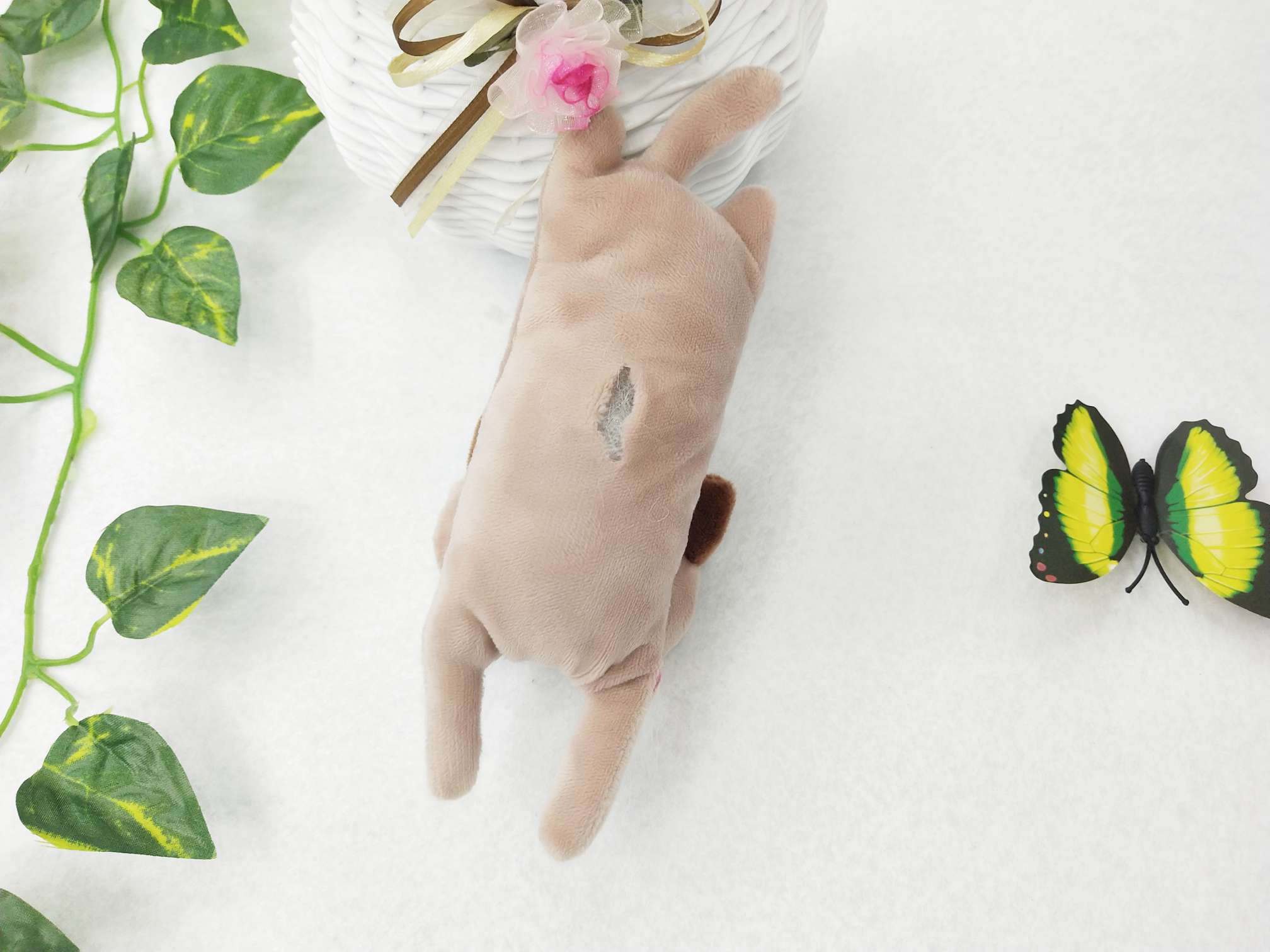 爆款毛绒爬爬熊发夹，发带，胸针，包包，服装等毛绒卡通配饰1.白底实物图