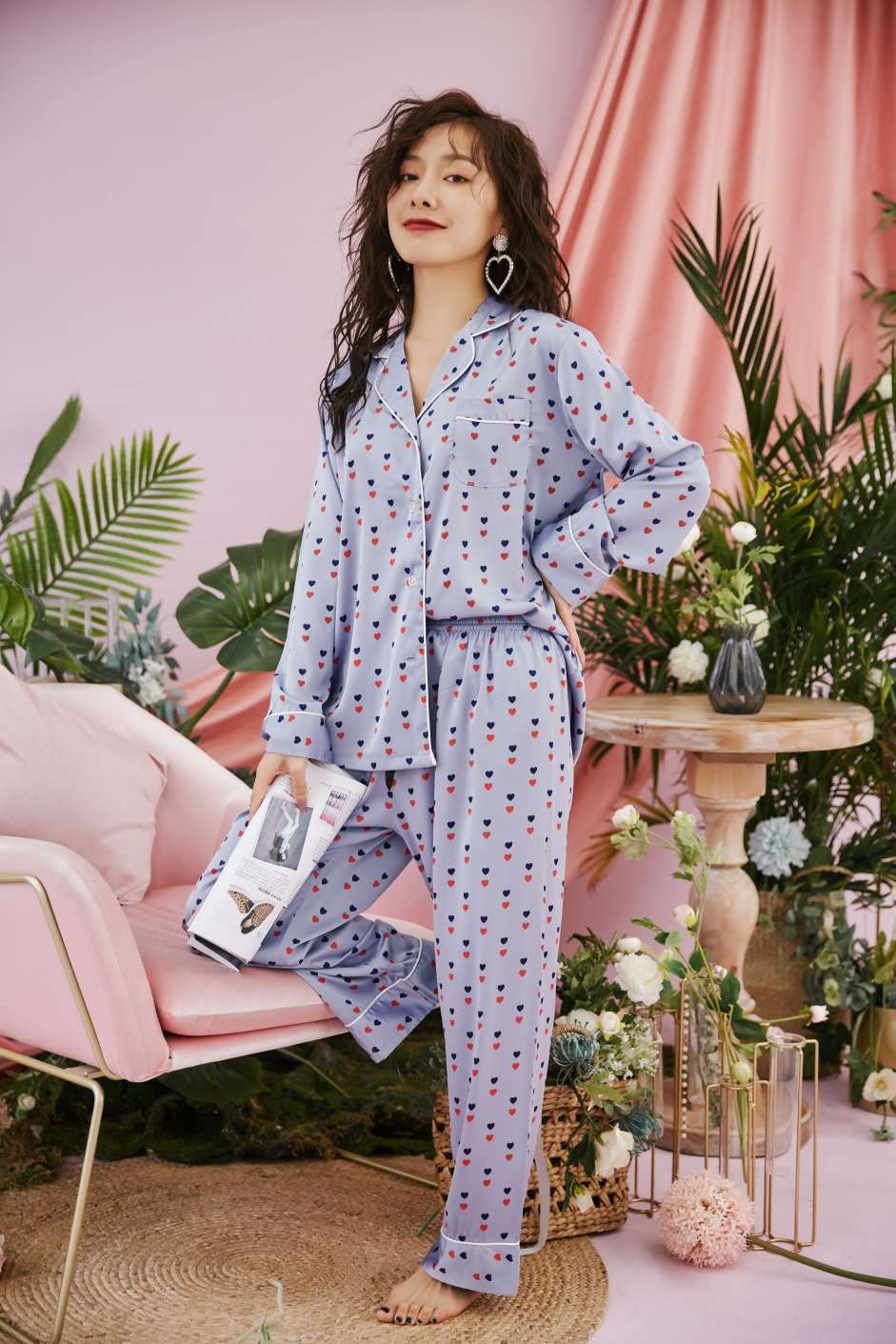 Silk Pyjamas Two Piece Set undefined