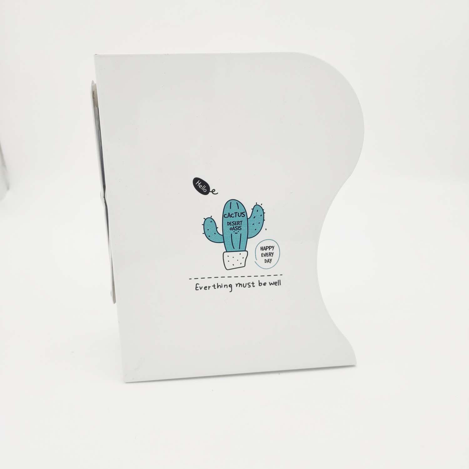 A white cartoon cactus telescopic bookcase Application Scenario