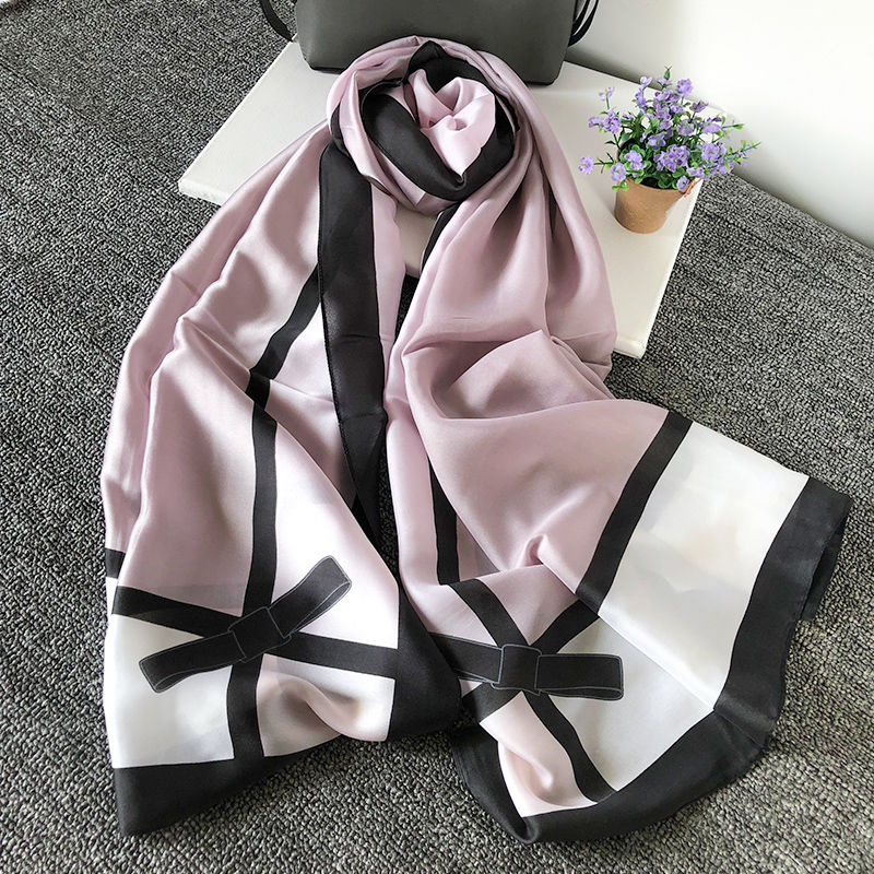 Silk Scarf Female Korean Version Long Hangzhou Silk Winter Shawl Scarf Scarf Scarf Scarf Thin Super Beach Scarf Scarf undefined