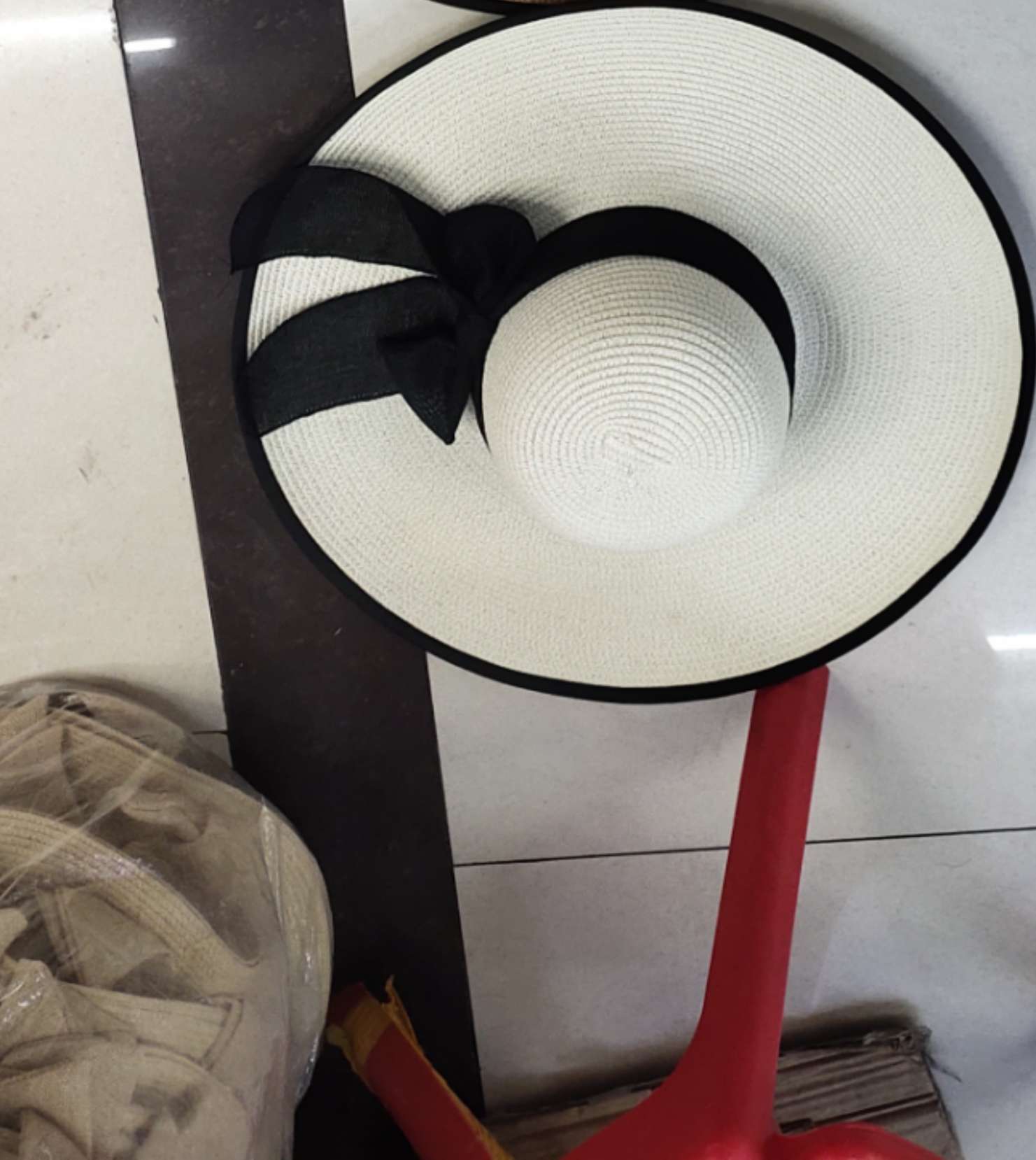 Summer oversized straw hat, children's Japanese-style tied bow, star-style beach outing casual sun hat