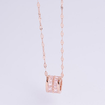 Zircon diamond necklace titanium steel rose gold clavicle chain fadeless woman