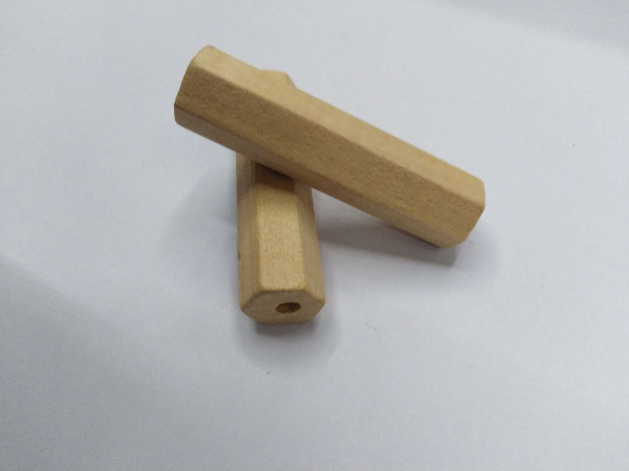 diy wooden 50*12mm rectangular hexagonal wooden bead necklace accessory