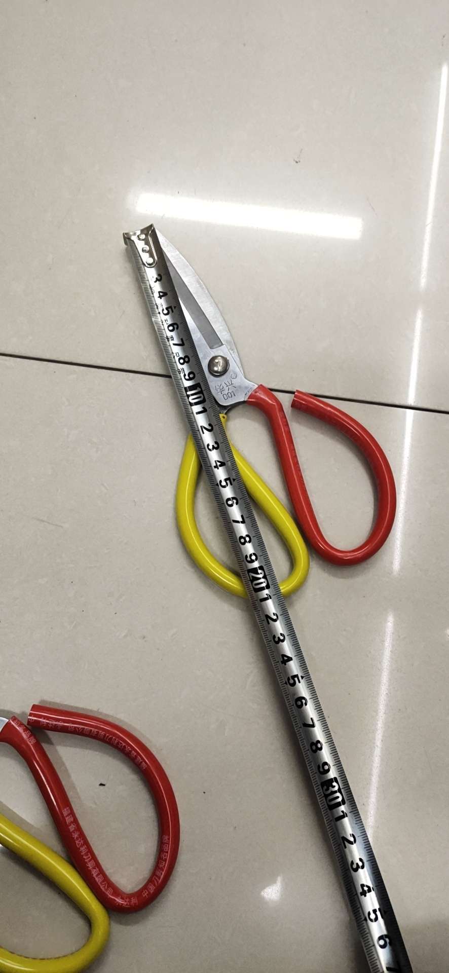 厂家批发防锈剪刀工业剪刀 p02不锈钢 红黄柄 家用剪 鸡鸭鱼厨房剪详情图6