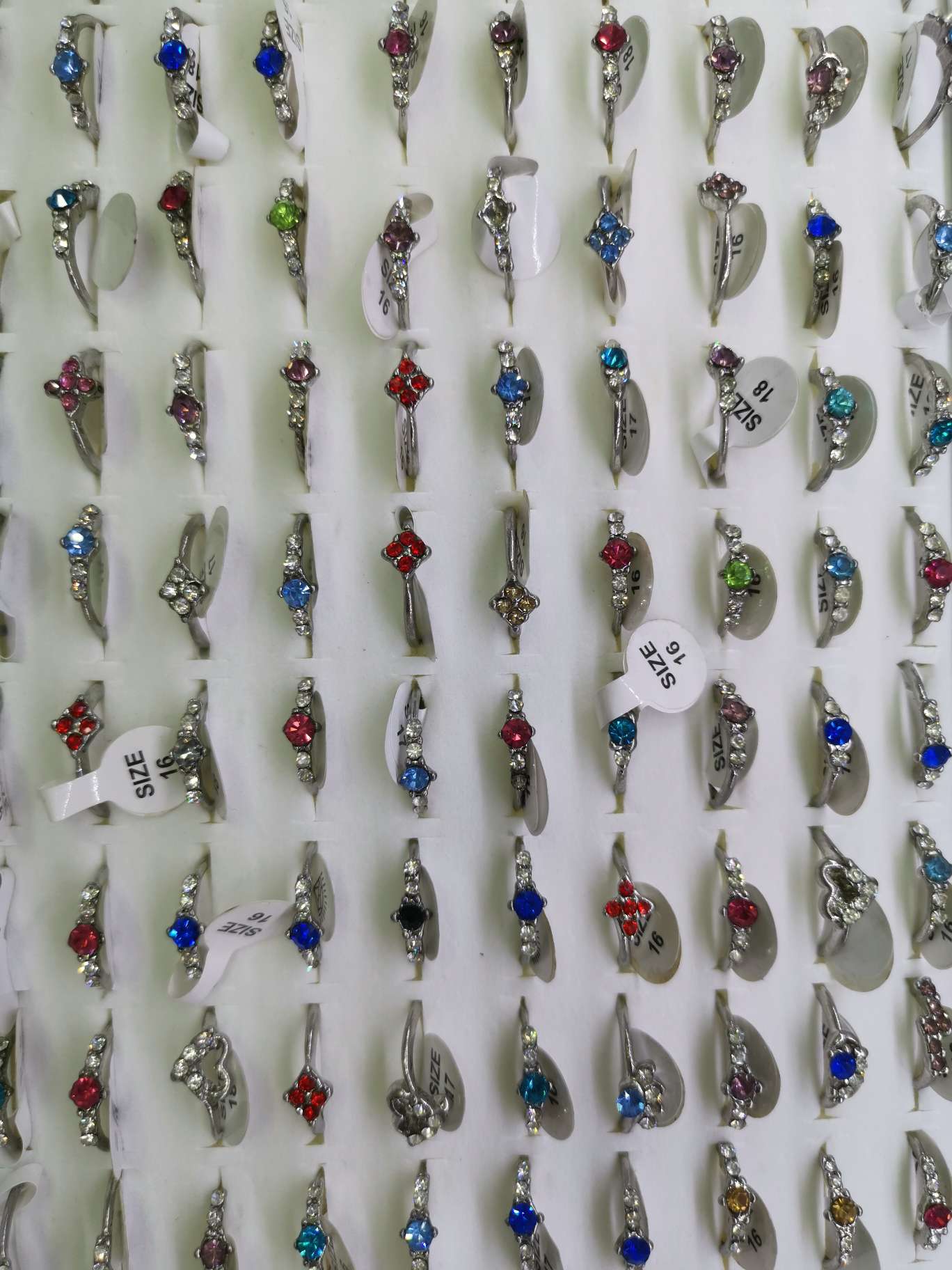 Little white k rhinestone alloy ring popular jewelry thumbnail