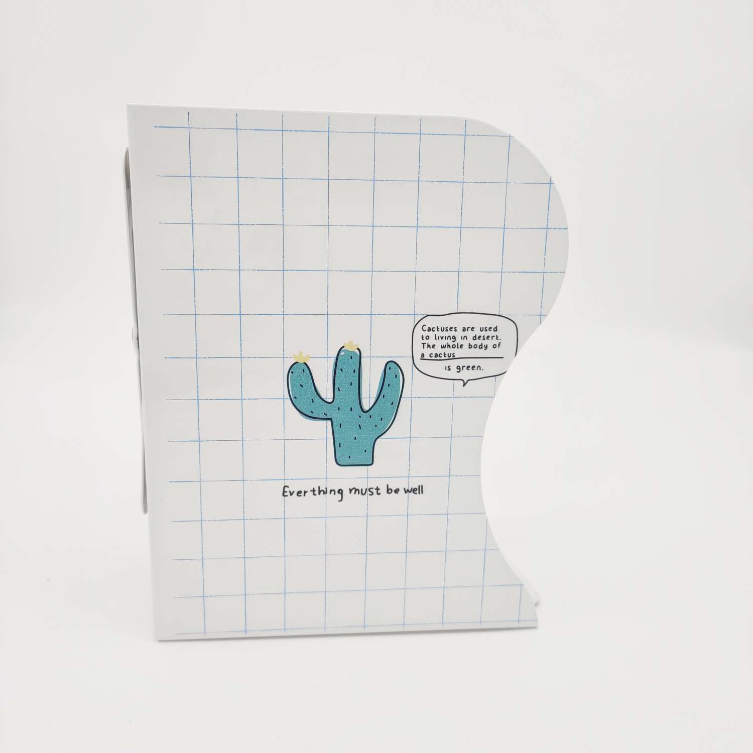 A white cartoon cactus telescopic bookcase Item Picture